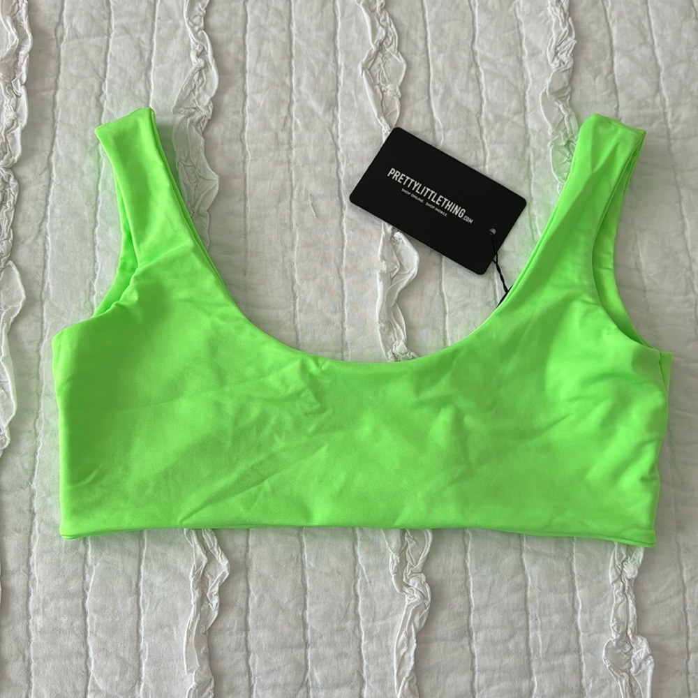 Pretty Little Thing Neon Green Bikini Top